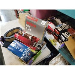 2 TRAYS OF CAR BRAKE PARTS AND FILTERS
