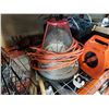 Image 1 : NOMA CORD CADDY, EXTENSION CORD, ELECTRIC HEATER, SHOVEL, AND RAKE