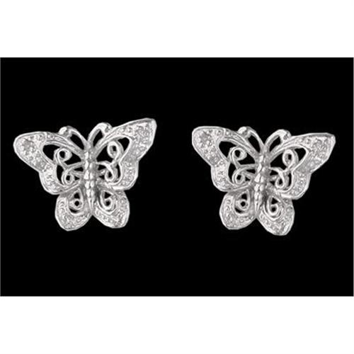 14KW Gold Diamond Butterfly Earrings