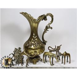 LARGE BRASS PICHER 11 1/2 H WOOLCO TAG