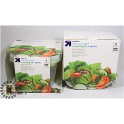 NEW 2 "RUBBERMAID" 6 PC SALAD KITS