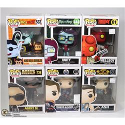LOT OF 6 FUNKO POP COLLECTIBLES