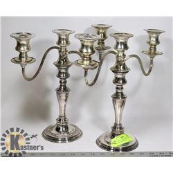 PAIR OF VINTAGE SILVER-PLATED ENGLISH CANDELABRA