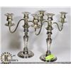 Image 1 : PAIR OF VINTAGE SILVER-PLATED ENGLISH CANDELABRA