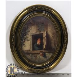 VINTAGE "PEASANT AT WINDOW"