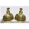 Image 1 : VINTAGE 1940'S 2 BRASS LADY BELL