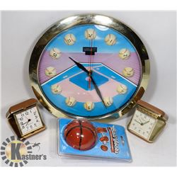 BASEBALL CLOCK WORKING. SPORTS