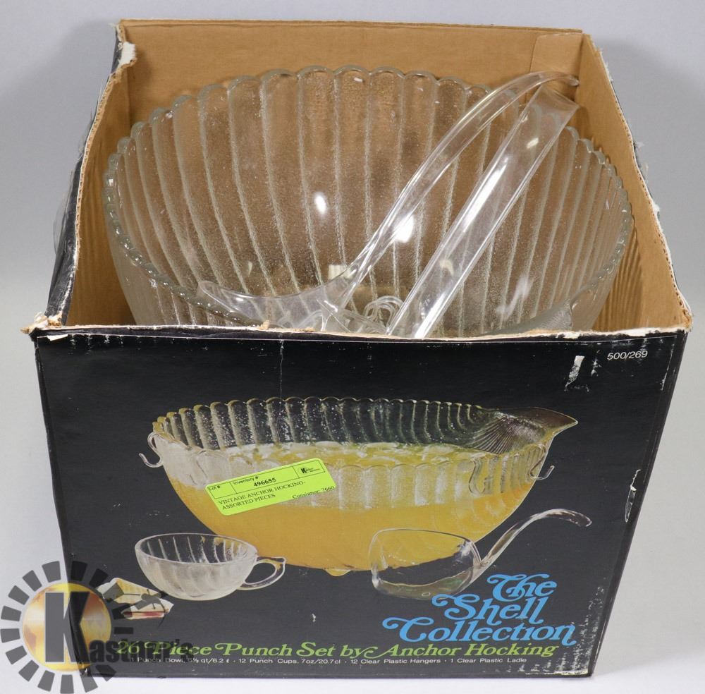 VINTAGE ANCHOR HOCKING ASSORTED PIECES