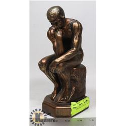 "THE THINKER" MALE STATUE - 9.5" TALL -