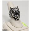 Image 1 : NEW MEN'S WOLF HEAD RING - SIZE 7.5 WITH