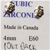 Image 4 : 14K WHITE GOLD CUBIC ZIRCONIA (4MM) (0.46GM)