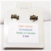 Image 3 : 14K YELLOW GOLD "SCREWBACK"  EARRINGS