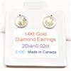 Image 2 : 14K YELLOW GOLD DIAMOND(0.02CT)  EARRINGS