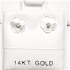 Image 3 : 14K YELLOW GOLD DIAMOND(0.02CT)  EARRINGS