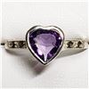Image 3 : SILVER AMETHYST MARCASITE  RING (~SIZE 7.5)