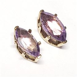 14KT YELLOW GOLD FILL AMETHYST(1.2CT) STUD