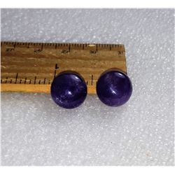 11)  LOT OF 2 MATCHED ROUND AMETHYST