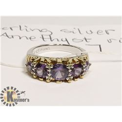 STERLING SILVER .925 AMETHYST RING SIZE 7