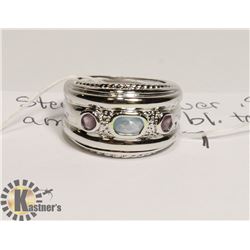 STERLING SILVER .925 TOPAZ/AMETHYST RING SZ 7