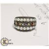 Image 1 : STERLING SILVER .925 PEARL/MULTI GEM RING SZ 6