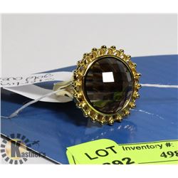 STERLING SILVER .925 SMOKEY TOPAZ RING SIZE 6.25