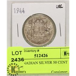 1944 CANADIAN SILVER 50 CENT COIN