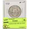 Image 1 : 1939 CANADIAN SILVER 50 CENT COIN