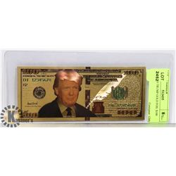 DONALD TRUMP GOLD FOIL $100 BILL