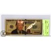 Image 1 : DONALD TRUMP GOLD FOIL $100 BILL