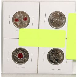 LOT OF 4 CANADIAN QUARTERS 1995 - 1999 - 2008  AND