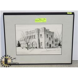 FRAMED PRINT OF EDMONTON LANDMARK 16"X13"