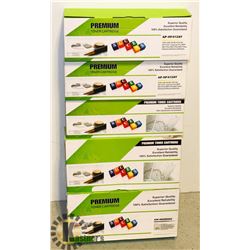 LOT OF 5 ASSORTED PRINTER TONERS