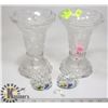 Image 1 : TWO CRYSTAL VASES SOLD WITH CRYSTAL SWANS