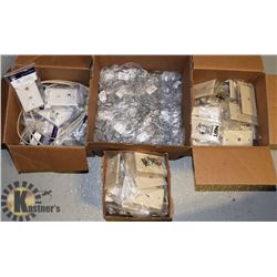 FOUR BOXES OF ASSORTED ELECTRICAL FACEPLATES