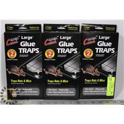 3 TWO PACKS OF LARGE GLUE TRAPS