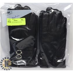 2PK LADIES LEATHER GLOVES MEDIUM