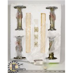 FAKE CANDLE HOLDER SET (USES LIGHT BULBS)