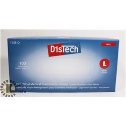 CLEAR VINYL MEDICAL EXAMINATION GLOVES SIZE LARGE