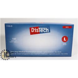 CLEAR VINYL MEDICAL EXAMINATION GLOVES SIZE LARGE