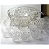 Image 1 : 18)  BUBBLE PATTERN GLASS PUNCH BOWL