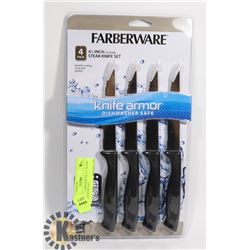 NEW 4PC FARBERWEAR 4.5" BLADE STEAK KNIFE SET