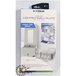 NEW LIGHTED WALL PLATE WITH 2 USB PORTS