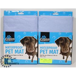 TWO NEW WATERPROOF PET MATS (50CM X 71CM)