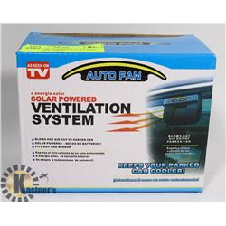 NEW SOLAR POWERED AUTO FAN: CAR VENTILATION