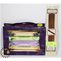 NEW TEAK INCENSE BURNER SOLD WITH 120 ASSORTED