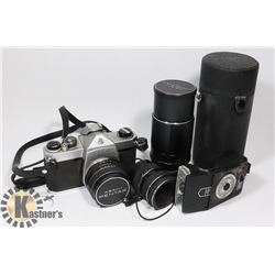 VINTAGE PENTAX CAMERA WITH EXTRA LENS AND