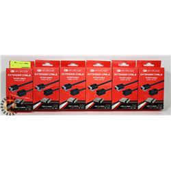 LOT OF 6 EXTENDER CABLES FOR NES CLASSIC EDITION