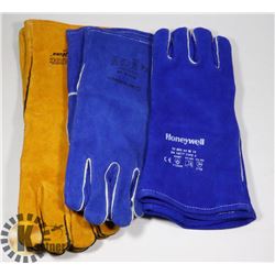 LOT WITH 3 NEW PAIRS OF WELDING GLOVES