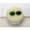 Image 1 : 8)  LOT OF 2 MATCHED OVAL JADE GEMSTONES