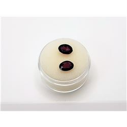 9)  LOT OF 2 MATCHED OVAL GARNET GEMSTONES